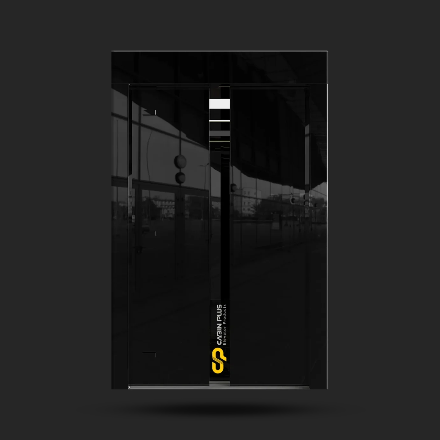 درب آسانسور آینه‌ای دودی سانترال