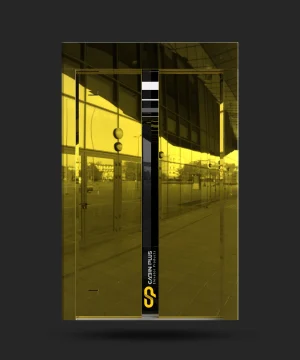 درب آسانسور آینه‌ای طلایی سانترال