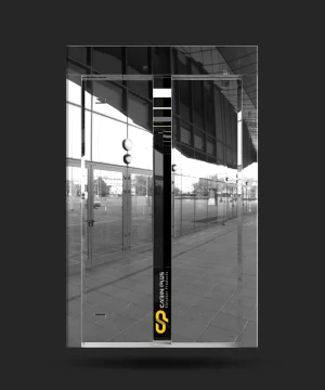 درب آسانسور آینه‌ای نقره‌ای سانترال