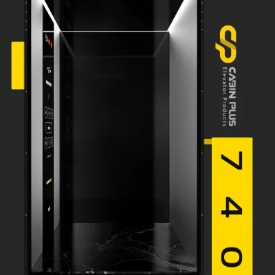 740 3کابین اسانسور نقره ای
