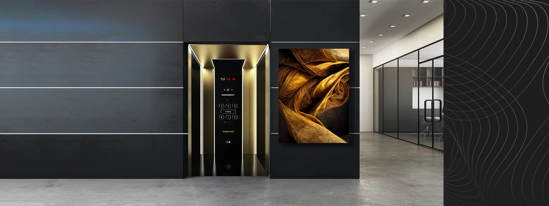 modern کابین پلاس دیزاین آسانسور