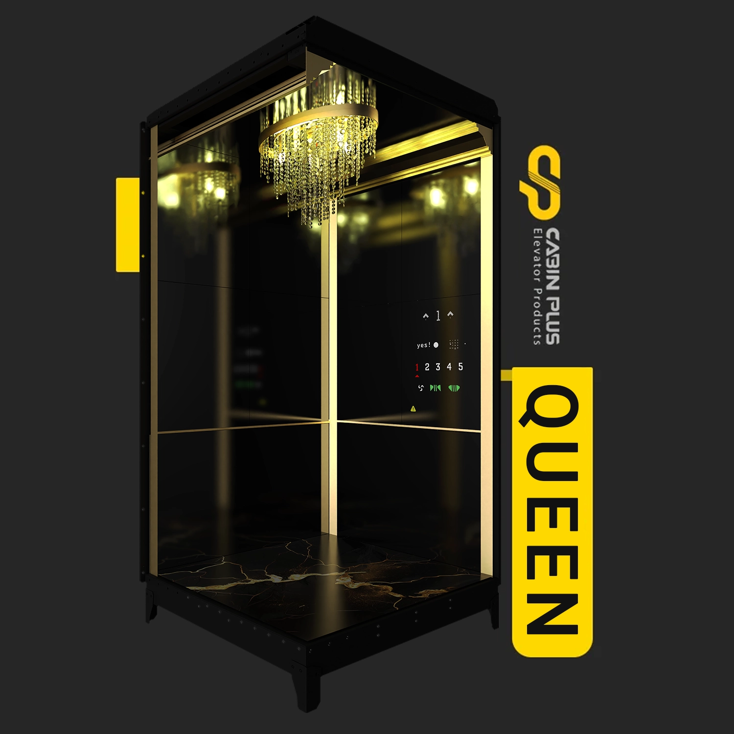 کابین آسانسور مدل کویین - کابین پلاس